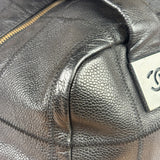 Chanel Black Quilted Leather Chocolate Bar Bowling Handbag