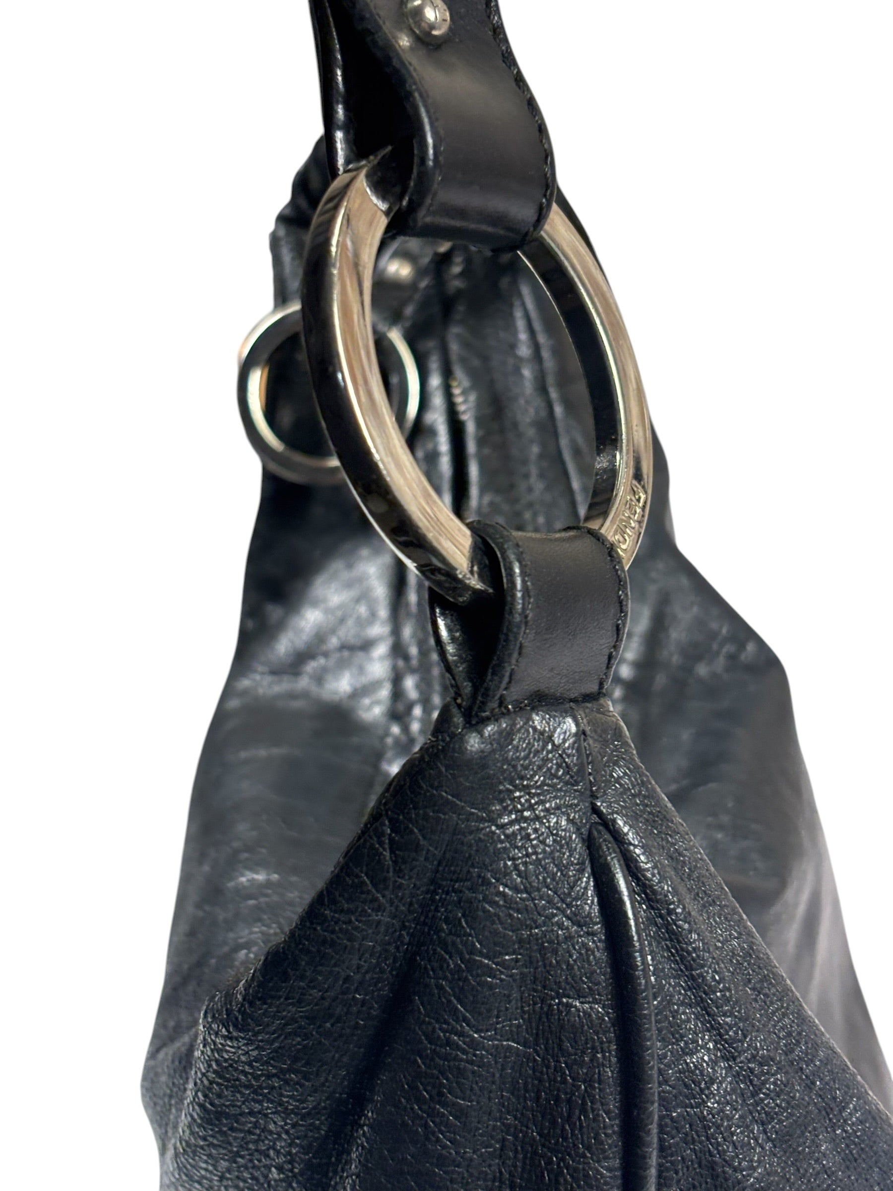 Fendi Black Leather Hobo Bag