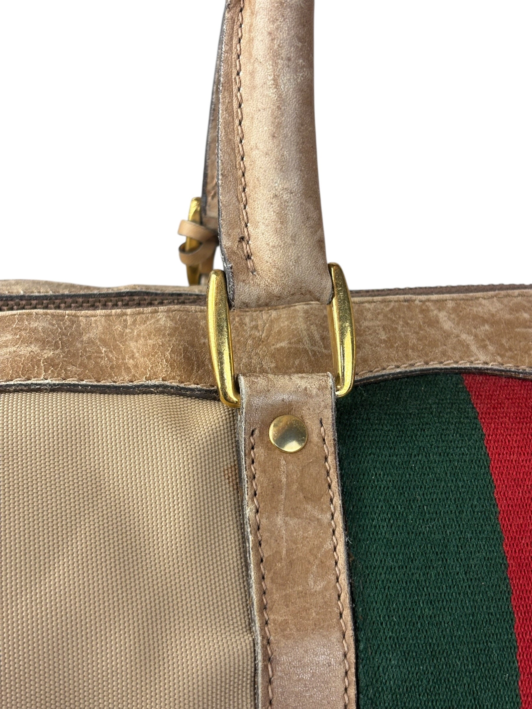 Gucci Vintage Canvas Duffle Bag