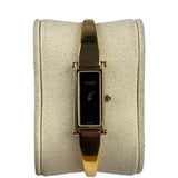 Gucci 1500L Black Dial Gold Plate Bangle Band