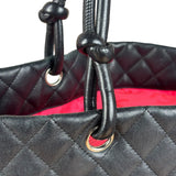 Chanel Black Leather Cambon Ligne large Tote Shoulder Bag 2004