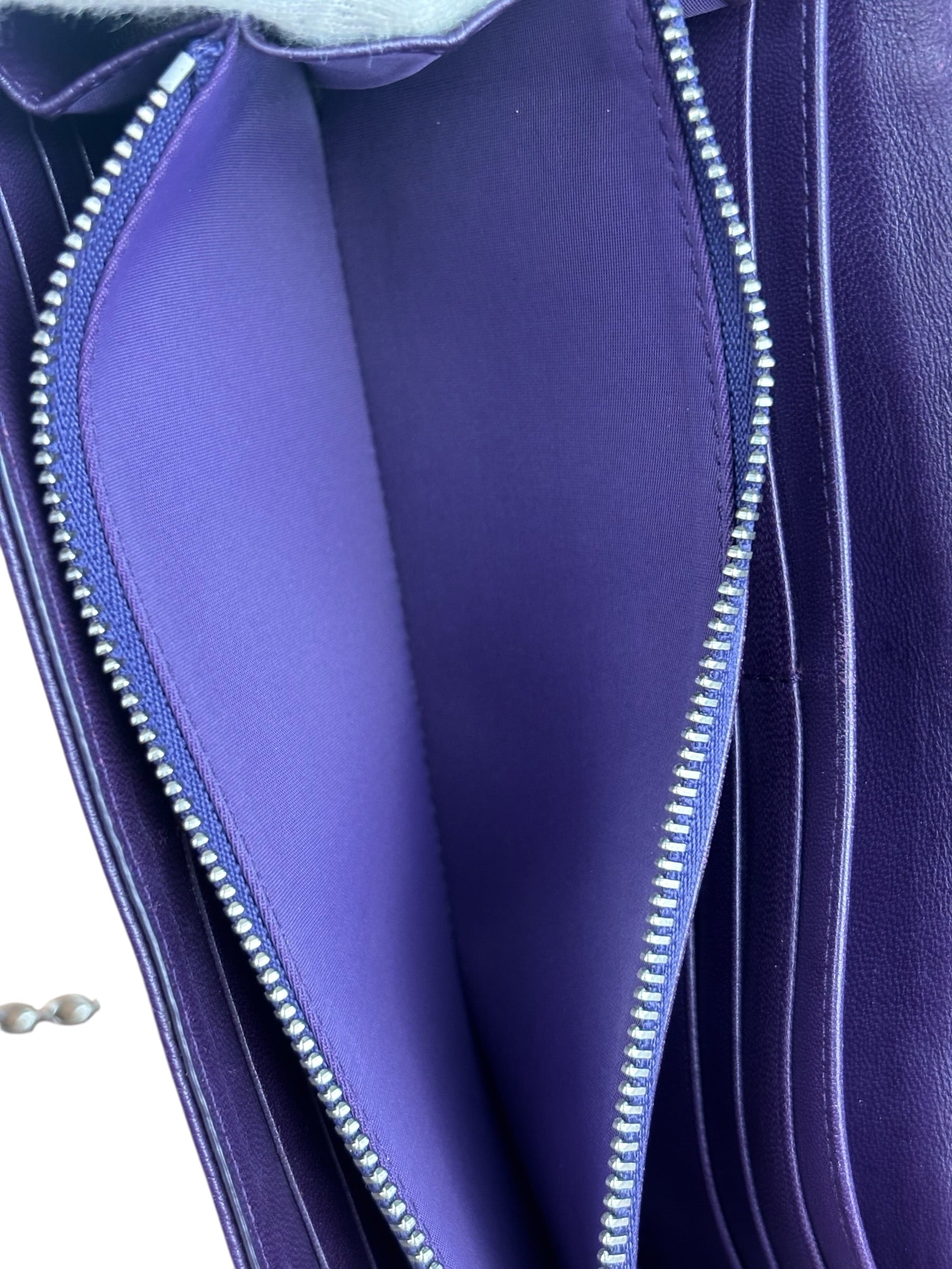 Christian Dior Purple Leather Diorama Wallet on Chain Bag