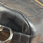 Chanel Black Leather Chocolate Bar Square-Stitched Bowler Shoulder Bag 2005