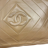 Chanel Tan Beige Chevron Leather Camera Case
