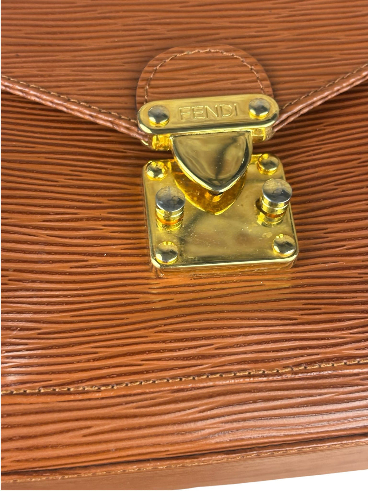 Fendi Clay Brown Epi Leather Monceau Two-Way Bag