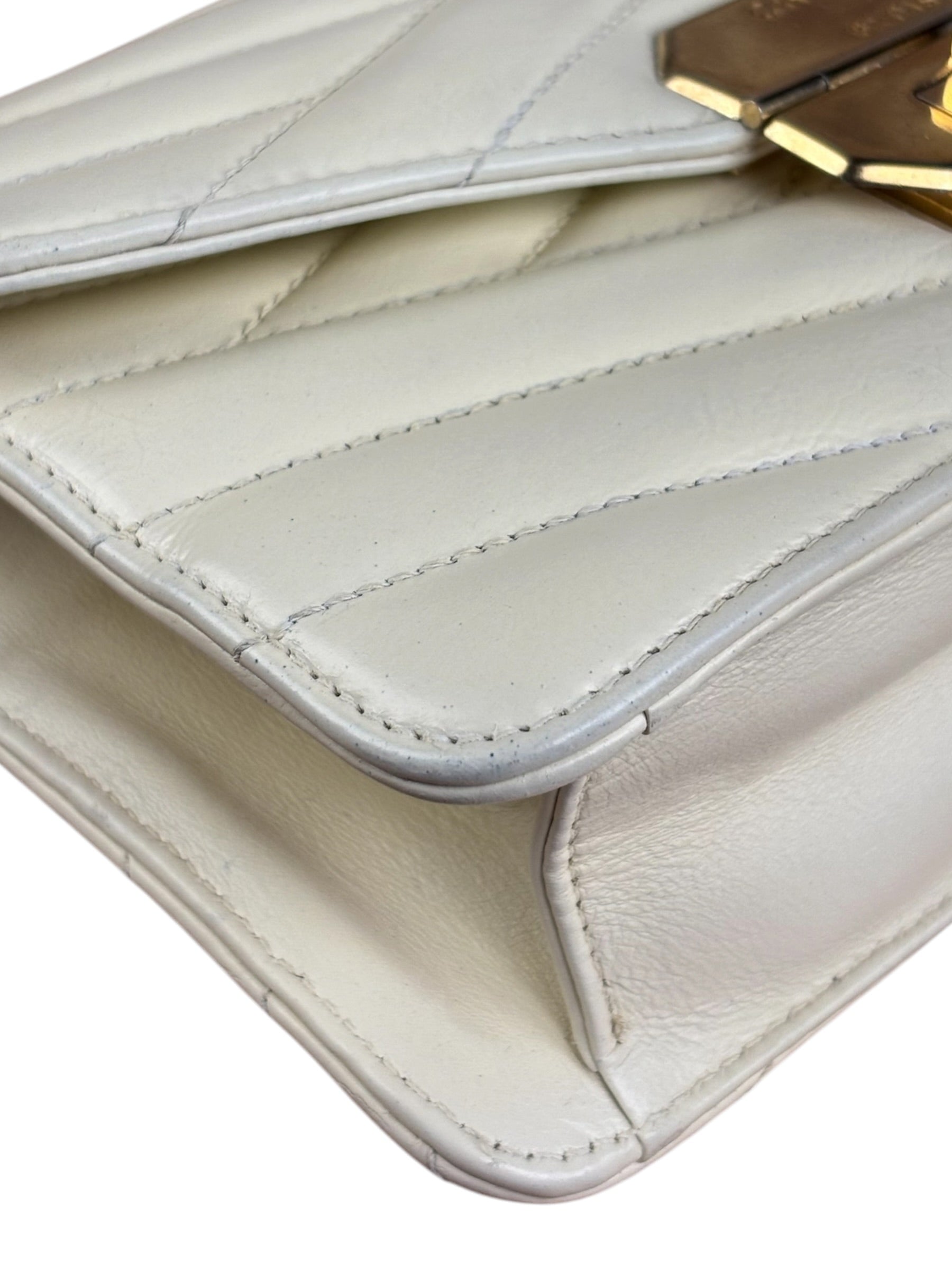 Chanel Beige Gabrielle Chevron Medal Flap 2011