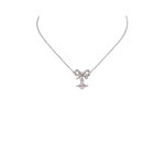 Vivienne Westwood .925 Silver Bow Pink Orb Necklace