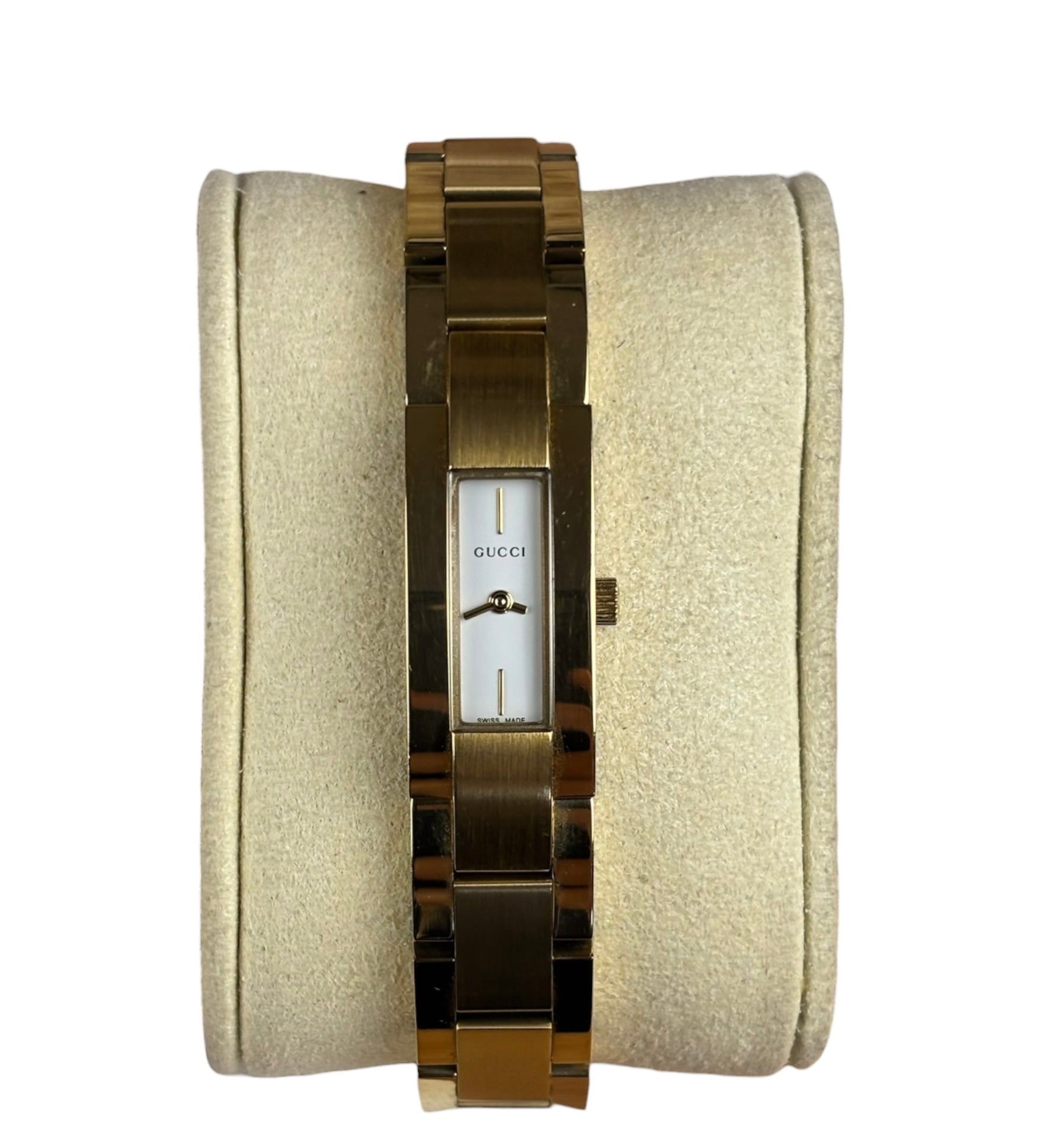 Gucci Vintage White Dial Rectangular Link Bracelet Watch