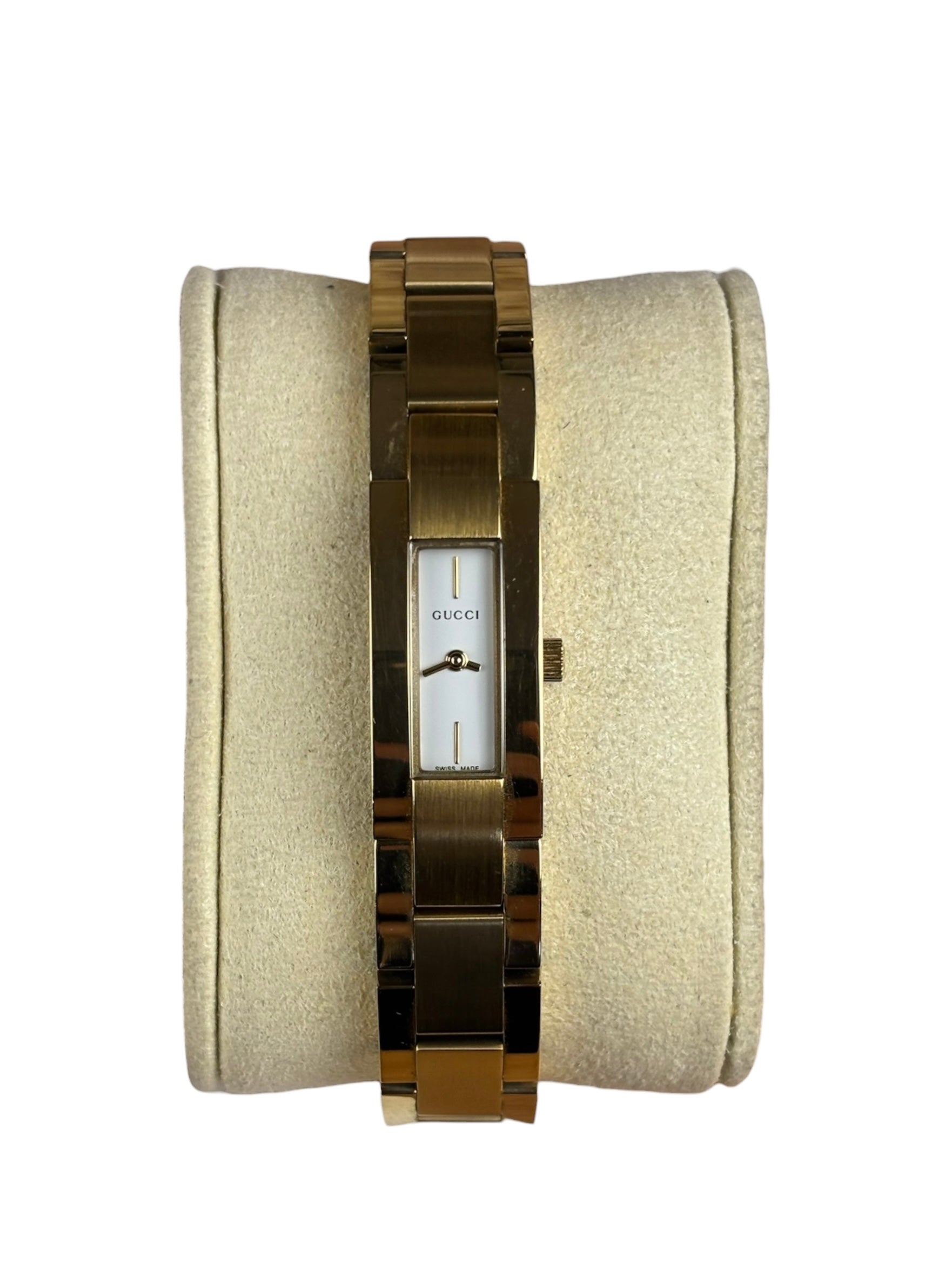 Gucci Vintage White Dial Rectangular Link Bracelet Watch