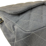 Chanel Blue Jersey Classic Flap Shoulder Bag 2009