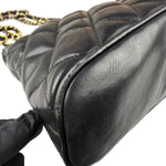 Chanel Vintage Black Quilted Leather Shoulder Bag 1987