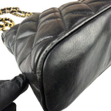 Chanel Vintage Black Quilted Leather Shoulder Bag 1987