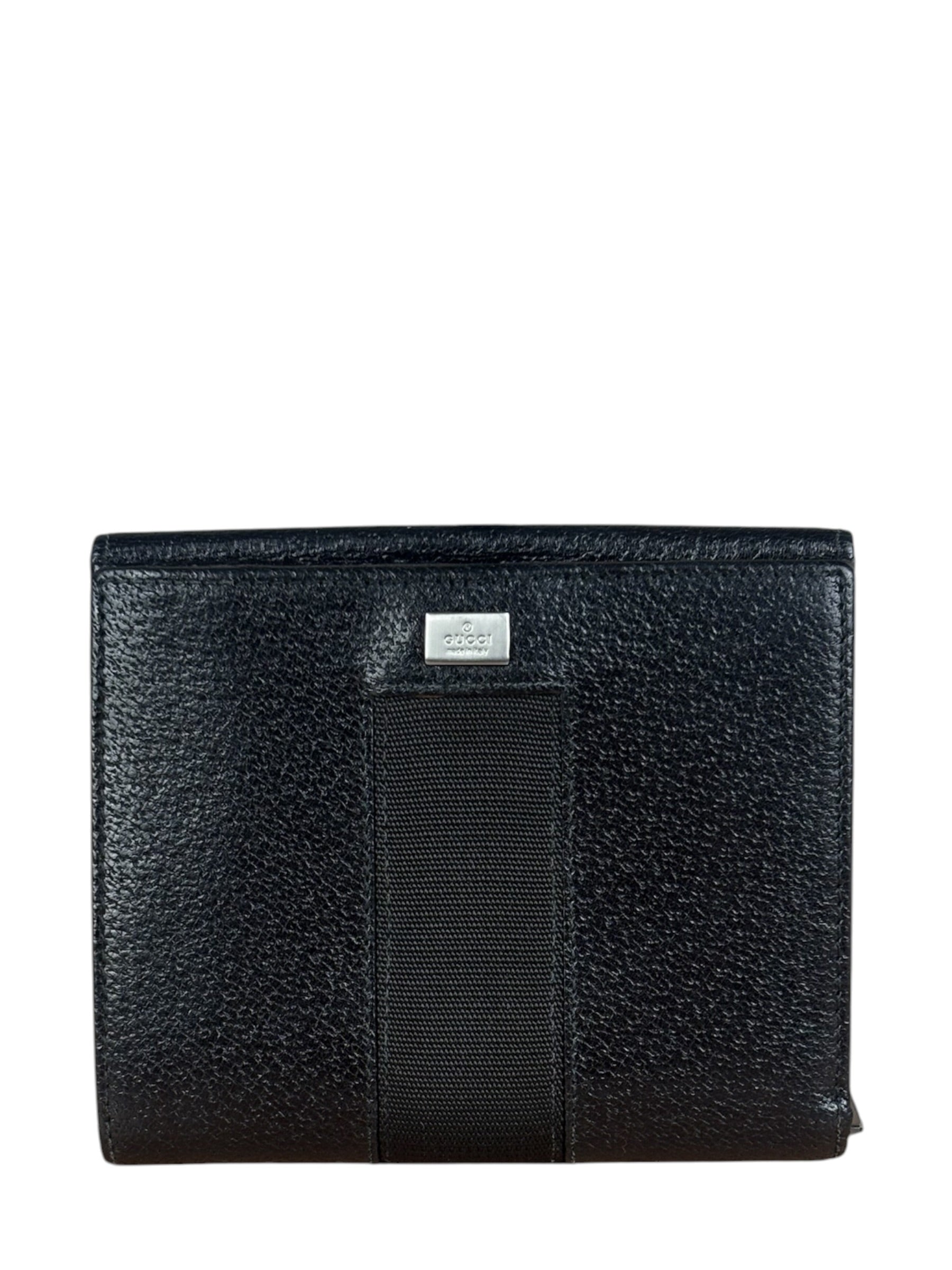 Gucci Vintage Black Leather Bi-Fold Wallet