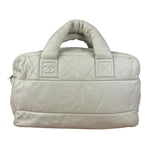Chanel Coco Cocoon Ivory Puff Leather Boston Handbag 2009
