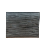 Louis Vuitton Blacl Leather Epi Flap Card Holder/Wallet