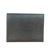 Louis Vuitton Blacl Leather Epi Flap Card Holder/Wallet