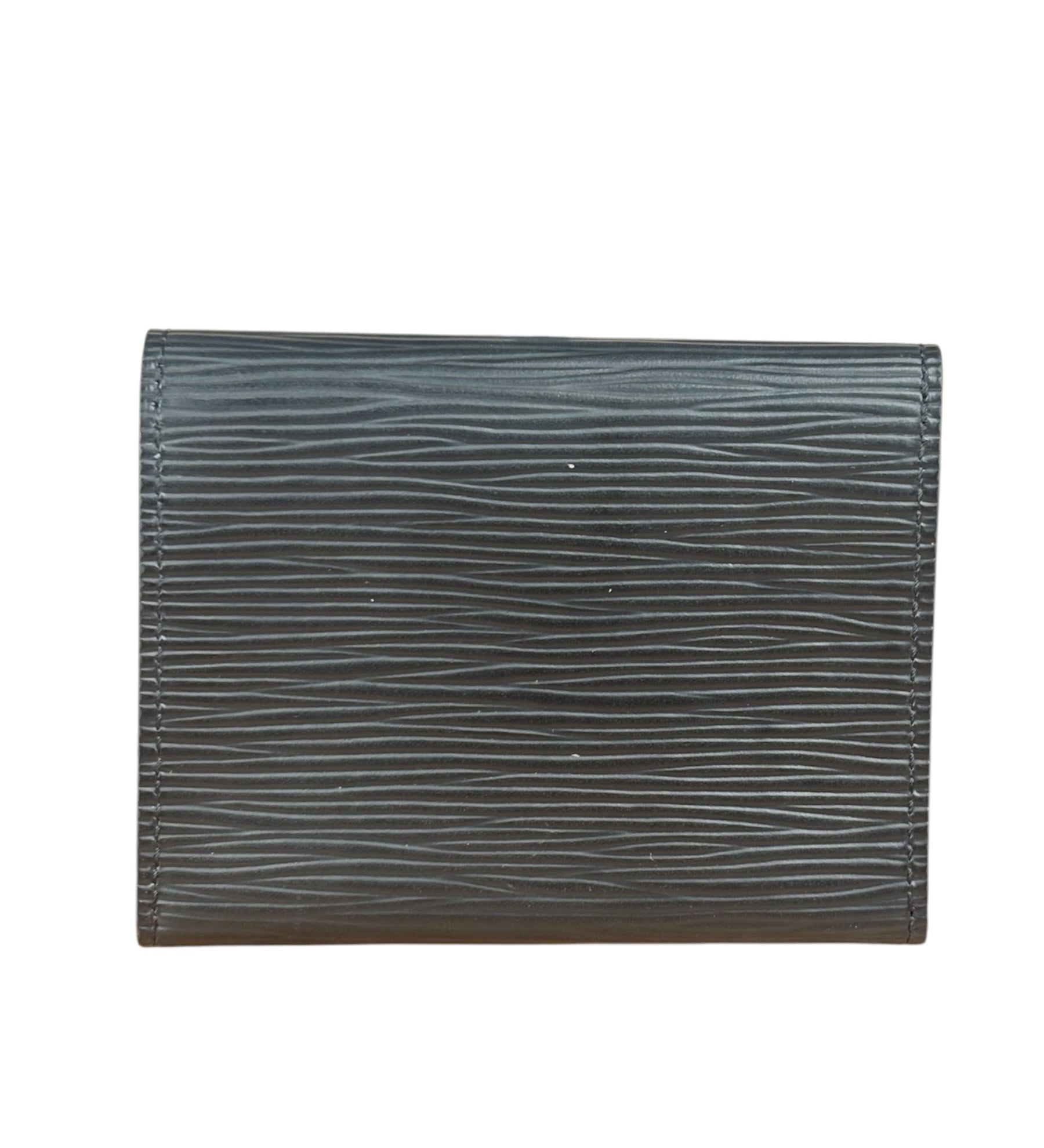 Louis Vuitton Black Leather Epi Flap Card Holder/Wallet