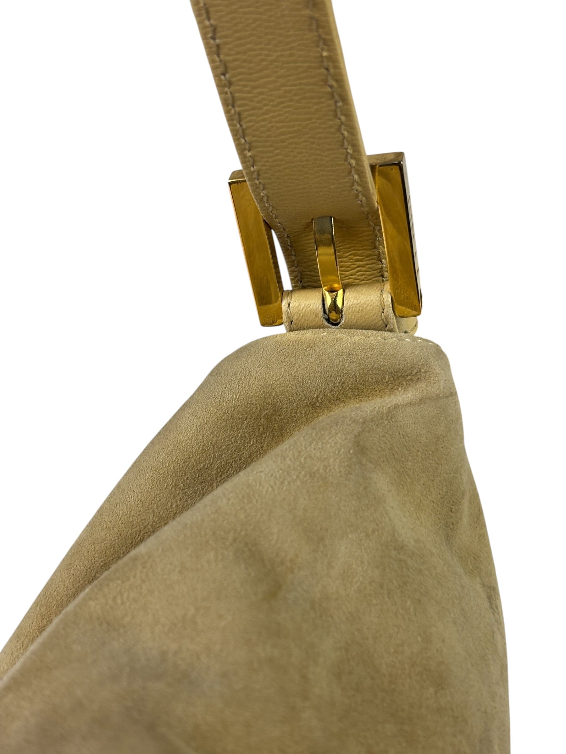 Fendi Beige Suede/Leather Trim Baguette