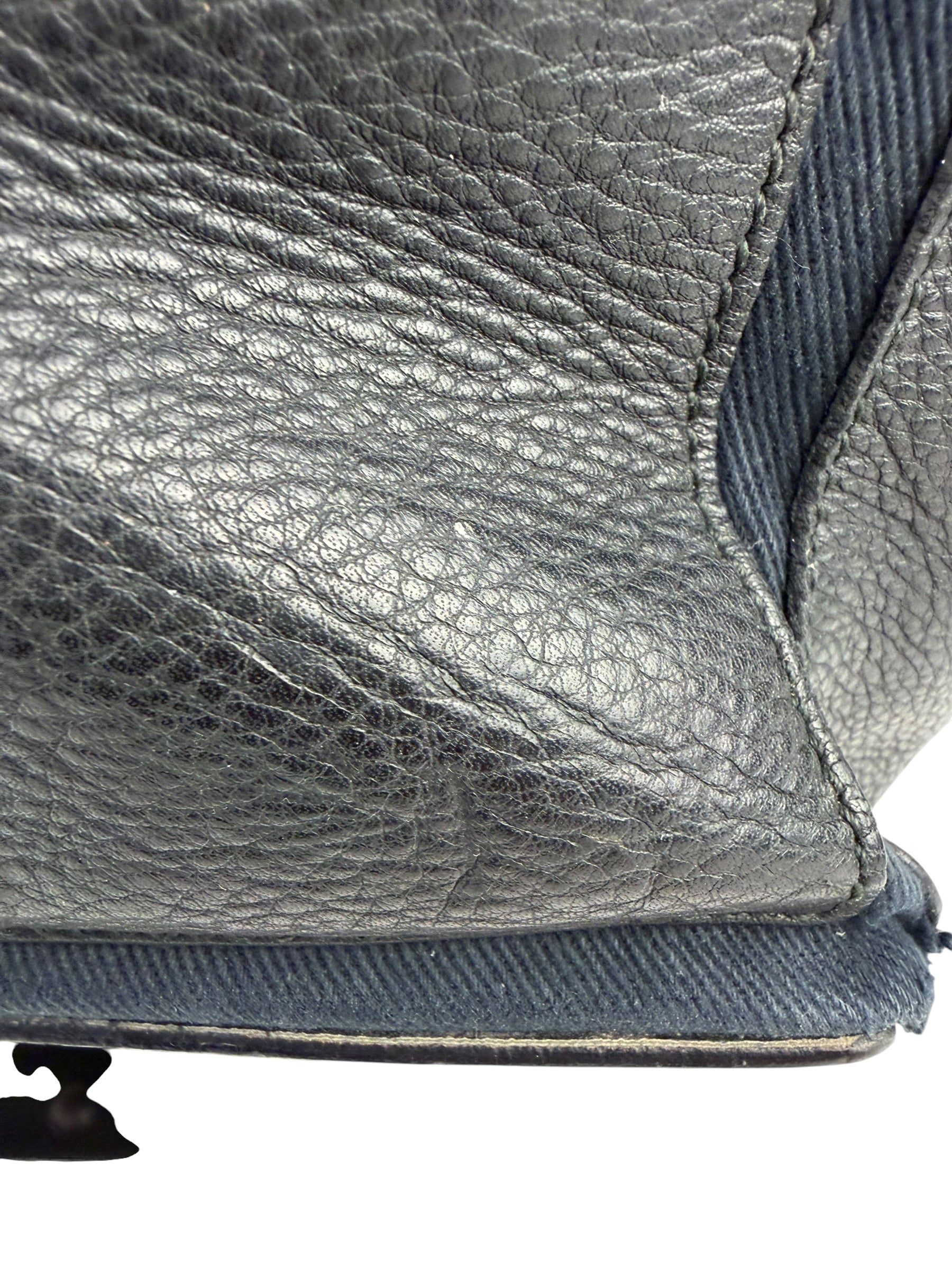 Saint Laurent Vintage Black Leather Top Handle Bag
