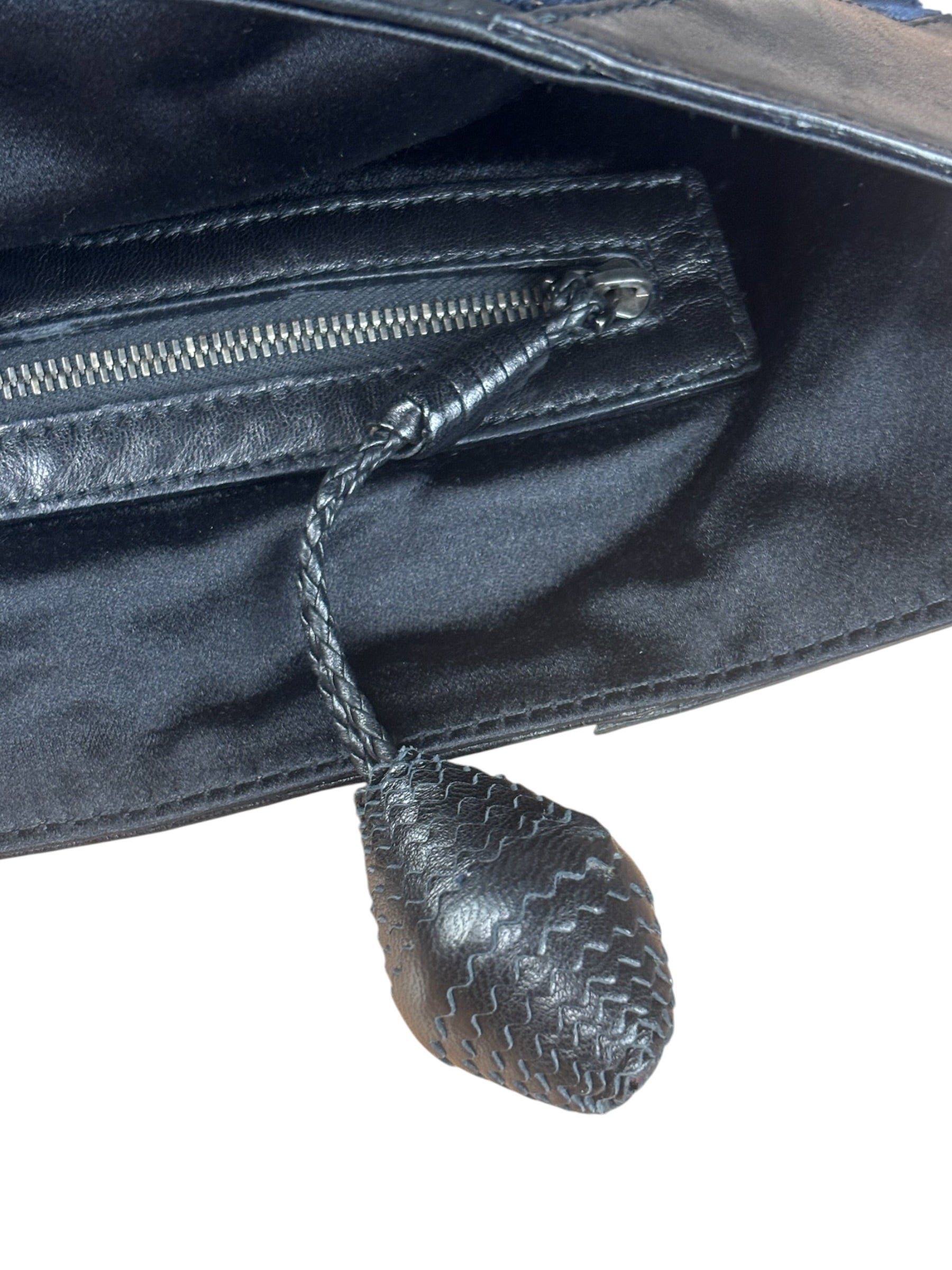 Bottega Veneta Vintage Blue Leopard Chenille Shoulder/Hand Bag