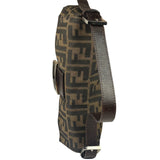 Fendi Brown Leather Trim Baguette