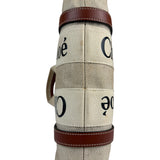 Chloe Brown Leather Trim/Linen Canvas Woody Small Tote