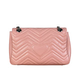 Gucci Pink Leather GG Marmont Shoulder Bag