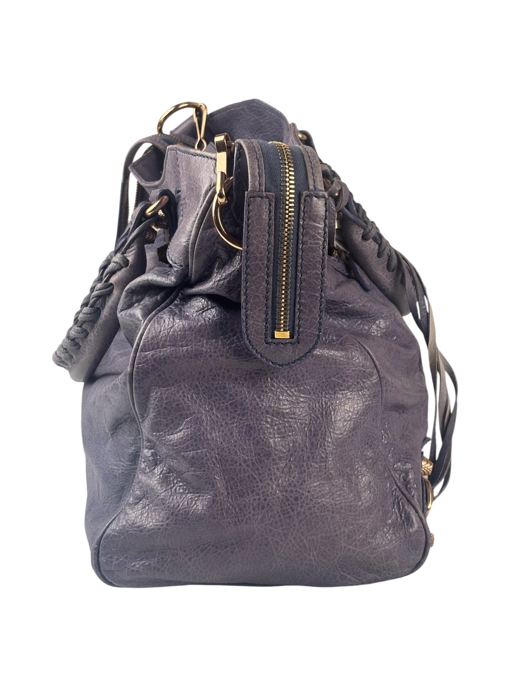 Balenciaga Purple Leather City Two-Way Bag