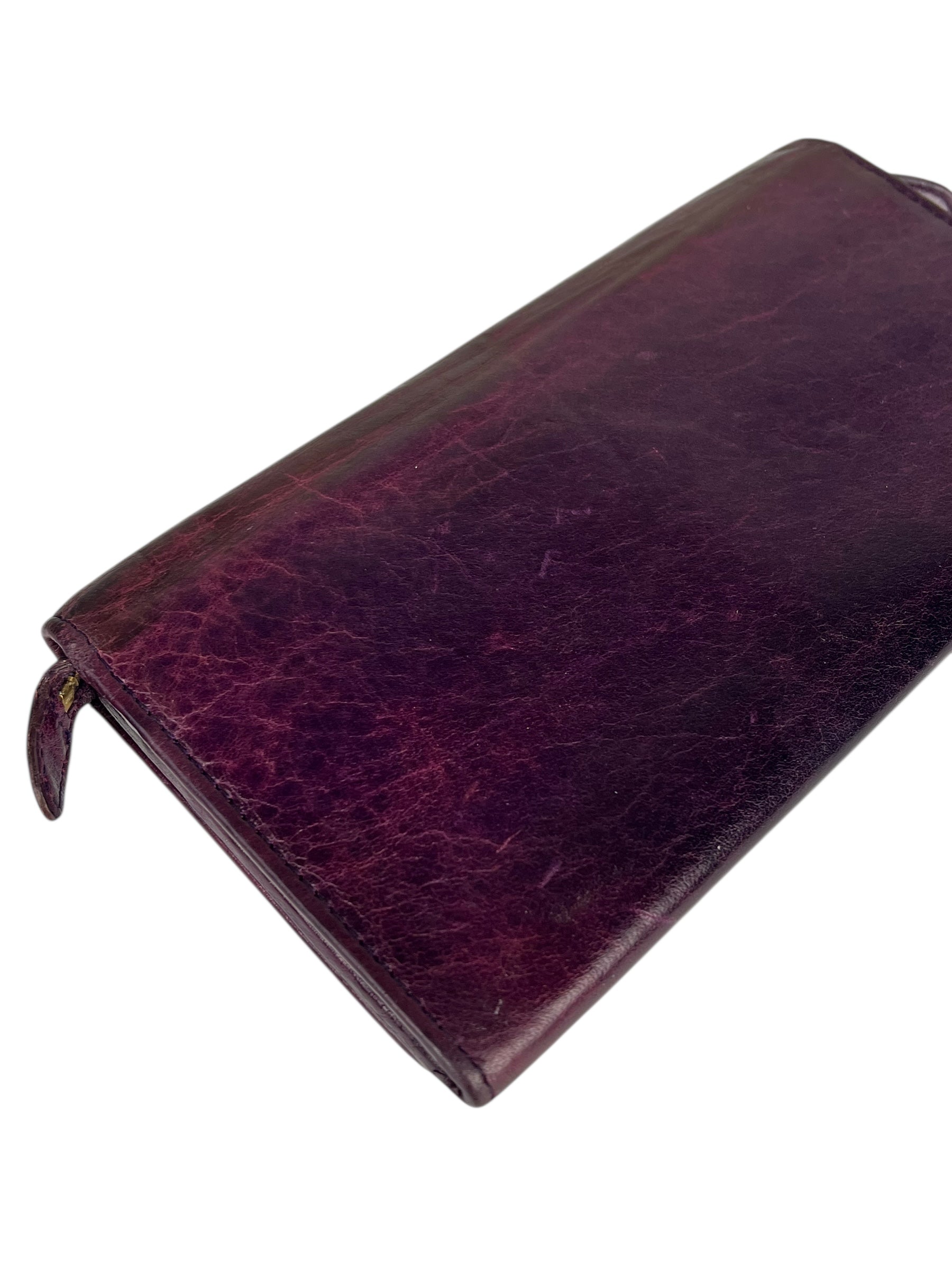 Balenciaga Purple Moto Flap Wallet