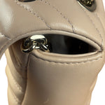 Gucci Pink Beige Leather Marmont Matelasse Small Shoulder Bag