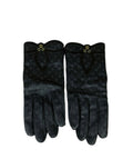 Louis Vuitton Black/Grey Leather Monogram Gloves