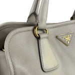 Prada Saffiano Lux Leather Grey 2Way Shopping Bag