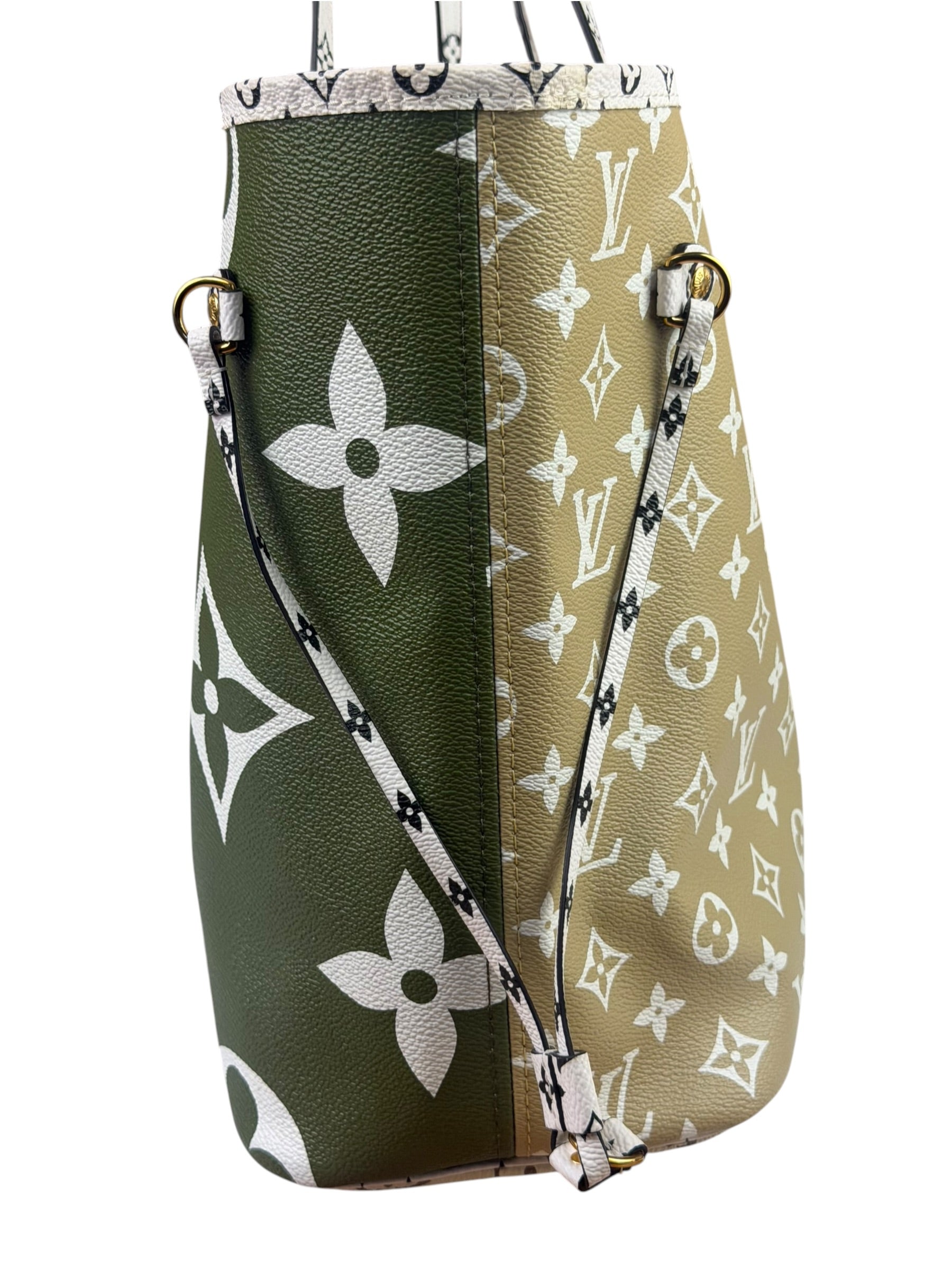 Louis Vuitton Olive Green/Beige Monogram Giant Neverfull MM