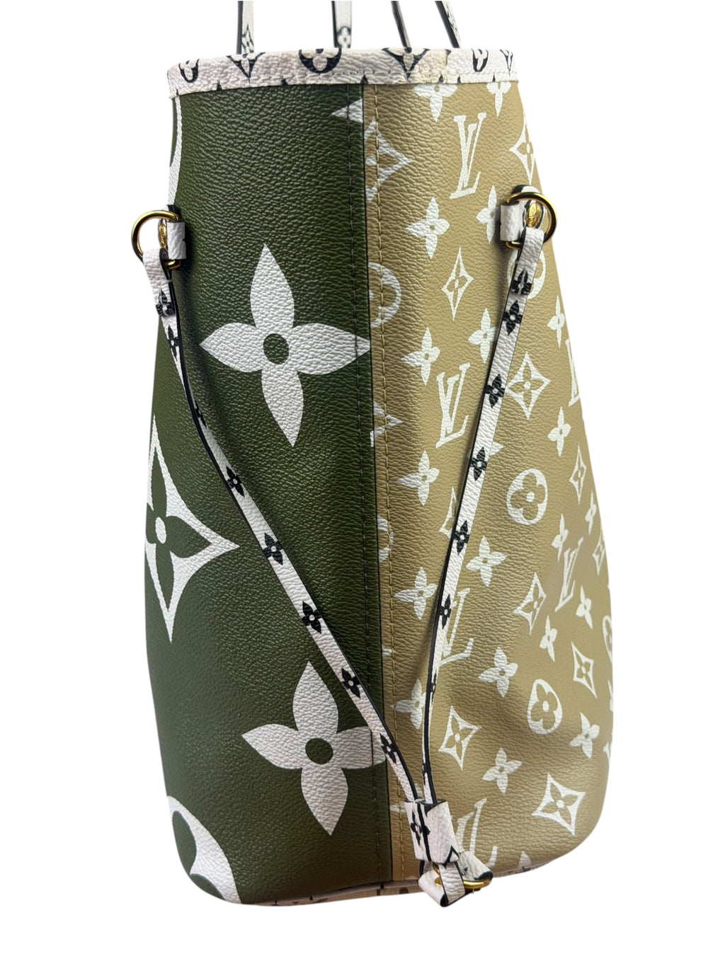 Louis Vuitton Olive Green/Beige Monogram Giant Neverfull MM