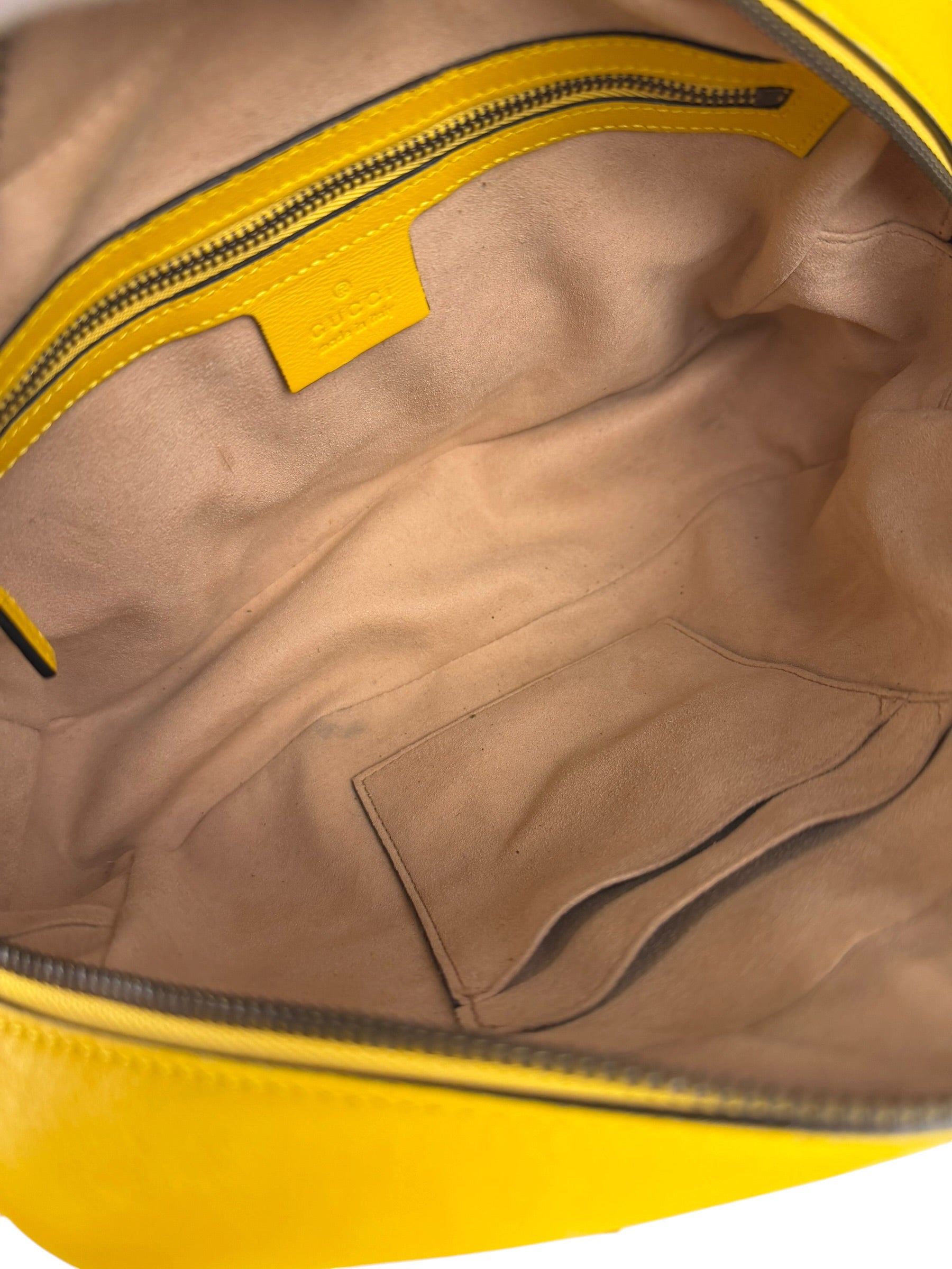 Gucci Bright Yellow GG Marmont Matelasse Shoulder Camera Bag
