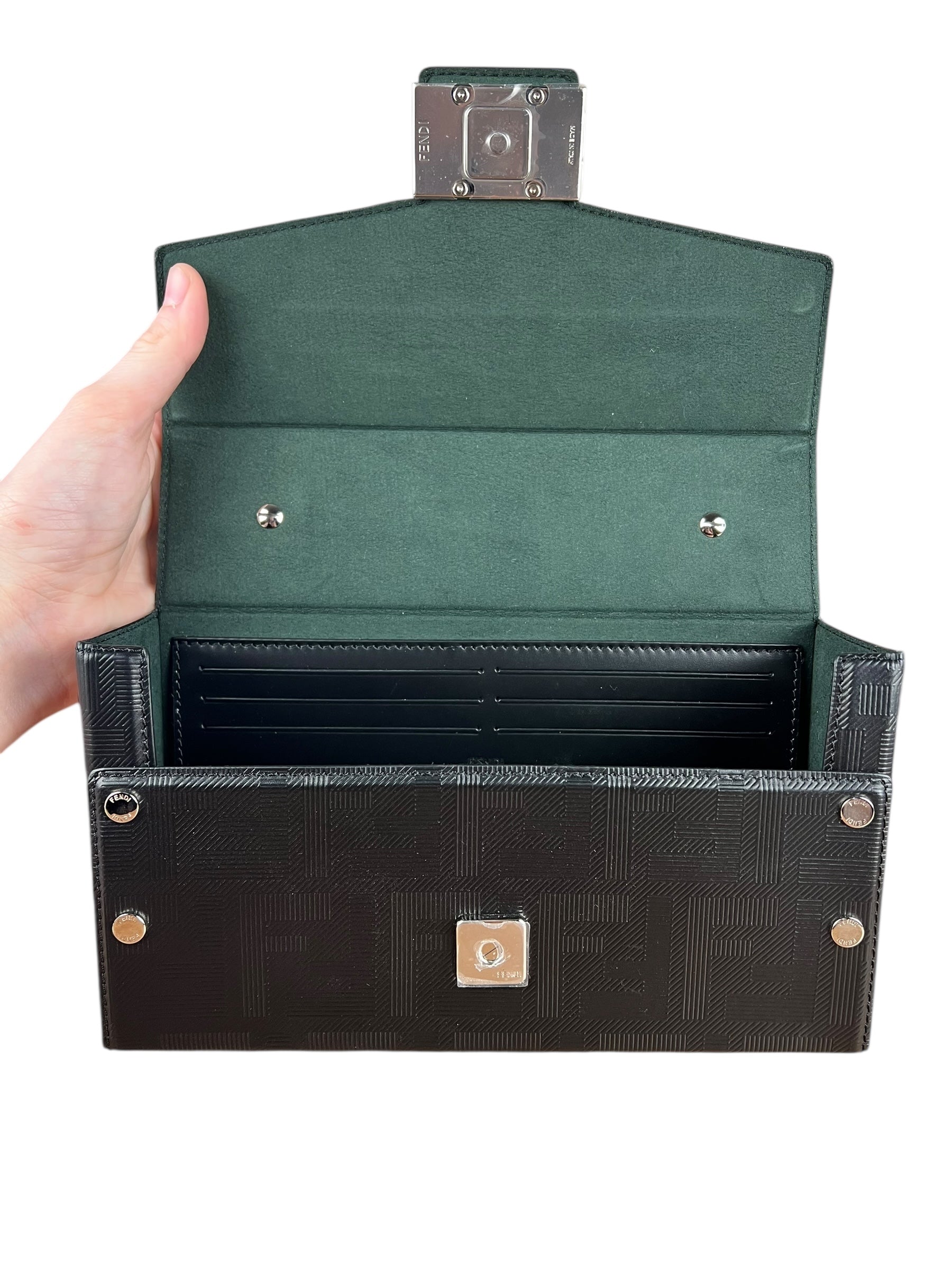 Fendi Soft Trunk Baguette Black