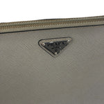 Prada Grey Saffiano Leather Pouch