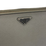 Prada Grey Saffiano Leather Pouch