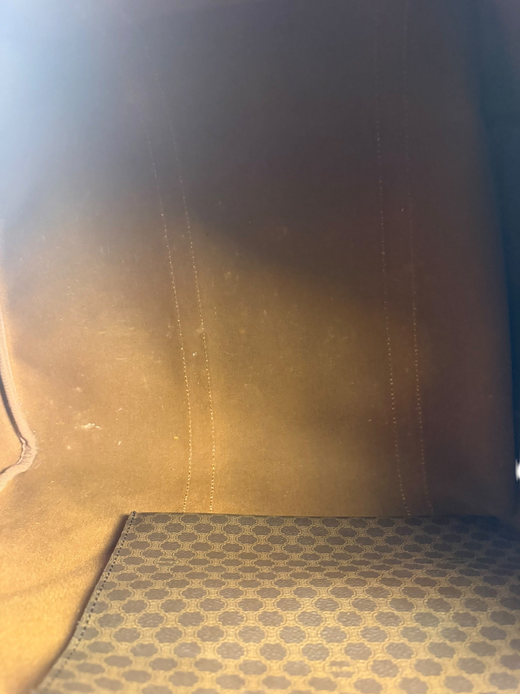 Celine Vintage Macadam Print Boston Bag