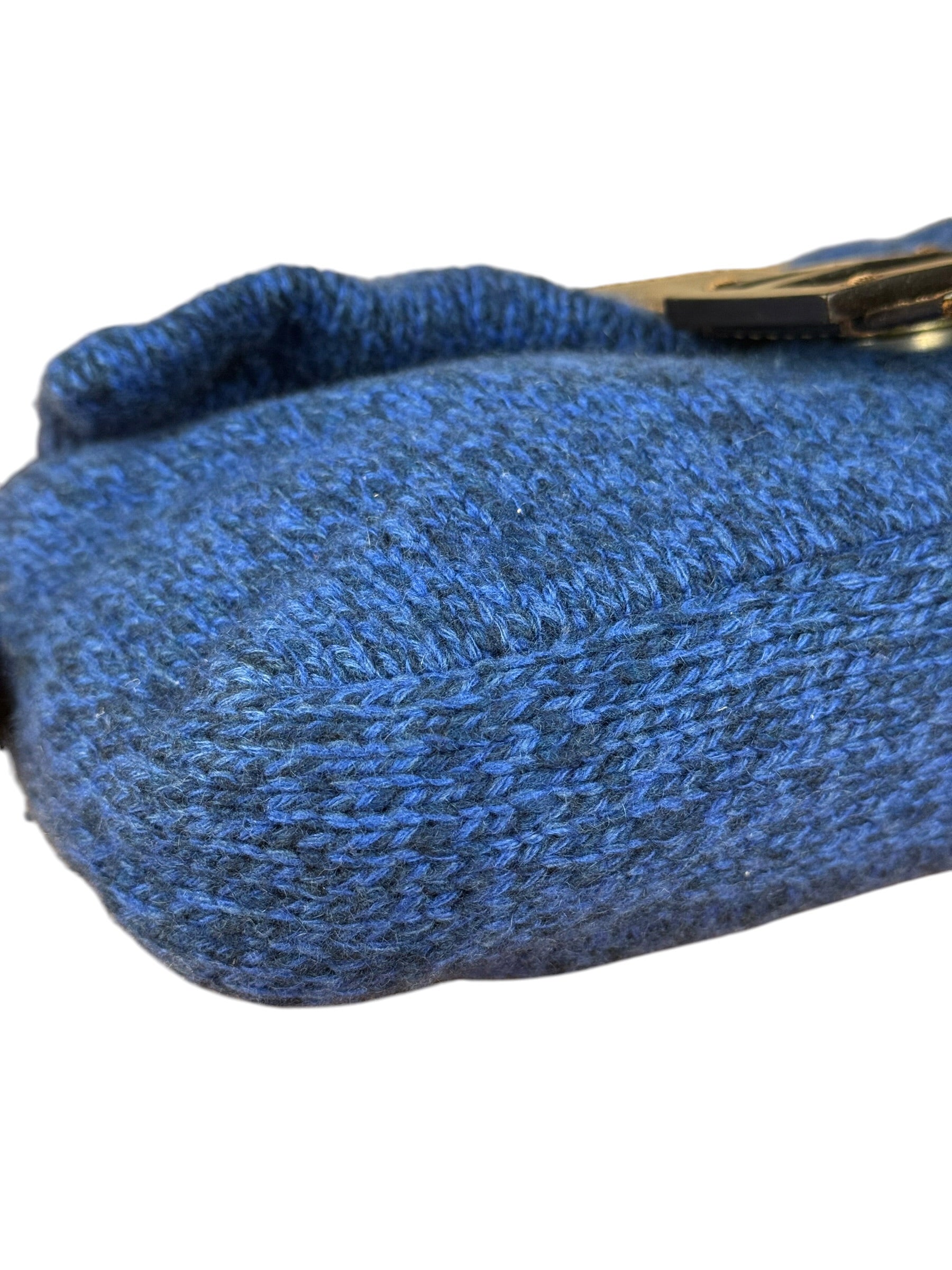Fendi Vintage Blue Cashmere Baguette
