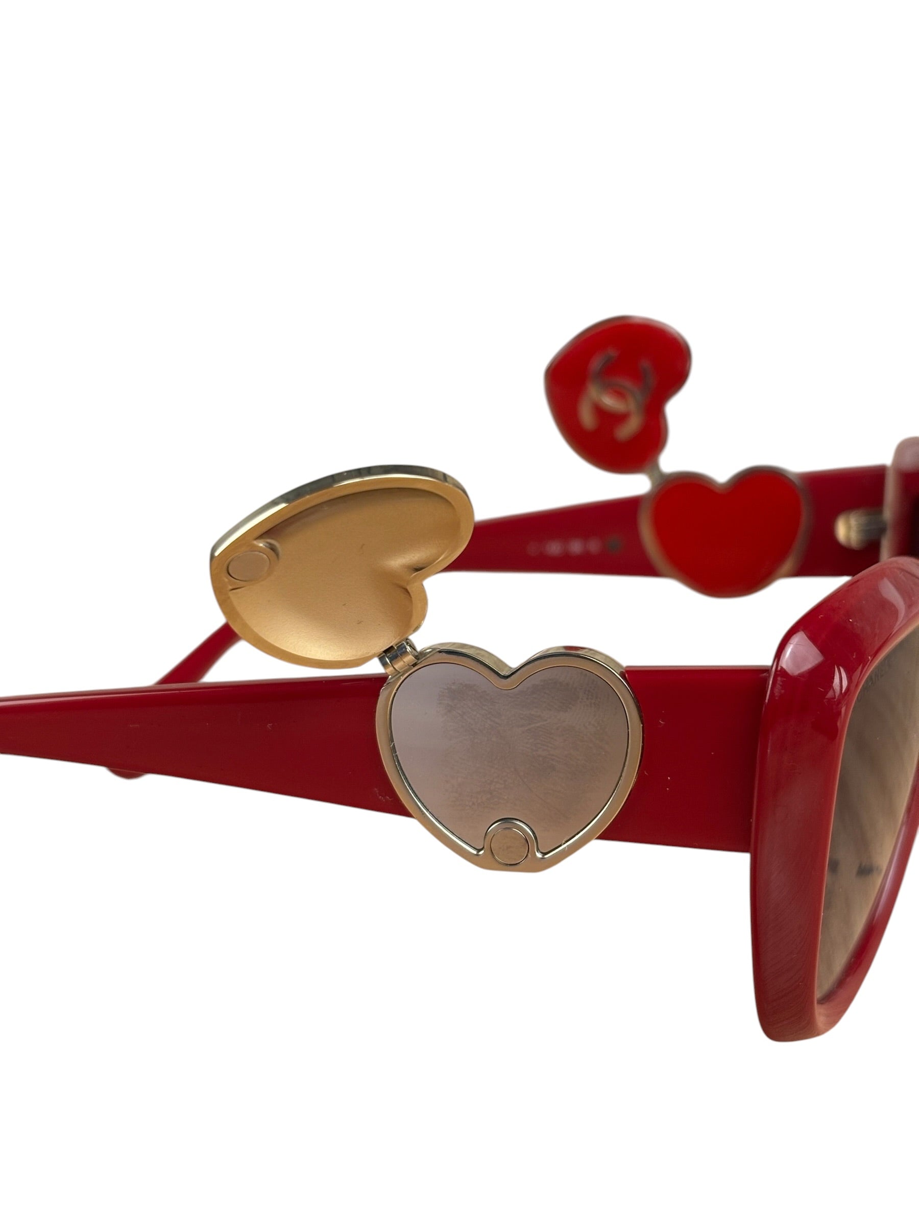 Chanel Vintage Red Heart Sunglasses