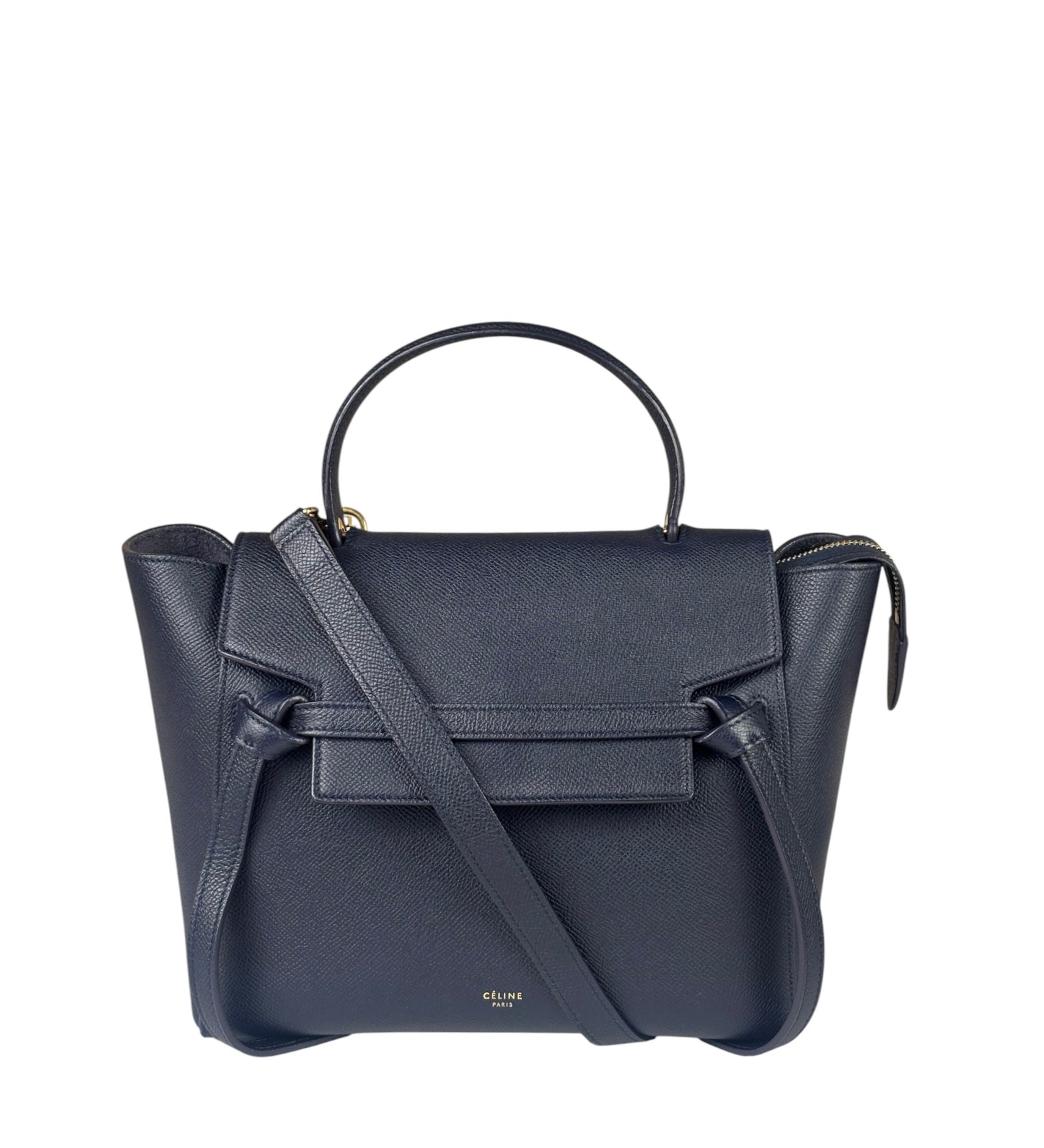 Celine Navy Grained Calfskin Belt Two-Way Bag