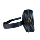 Gucci GG Black Chevron Leather Belt Bag
