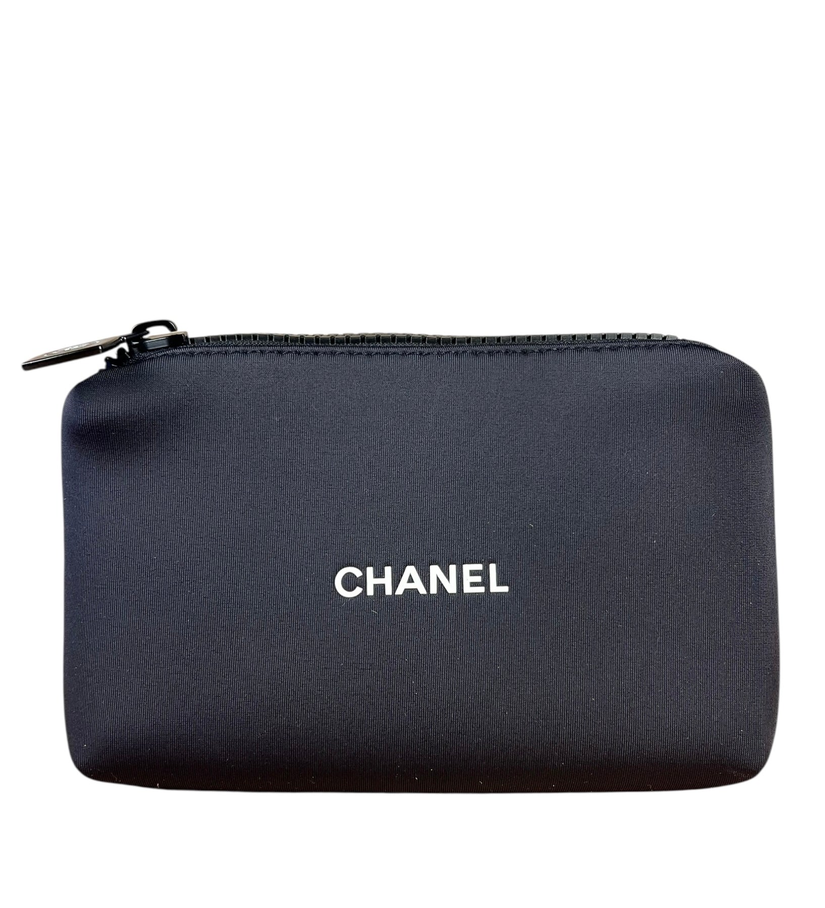 Chanel Beauty Black Mini Zip Cosmetic Pouch