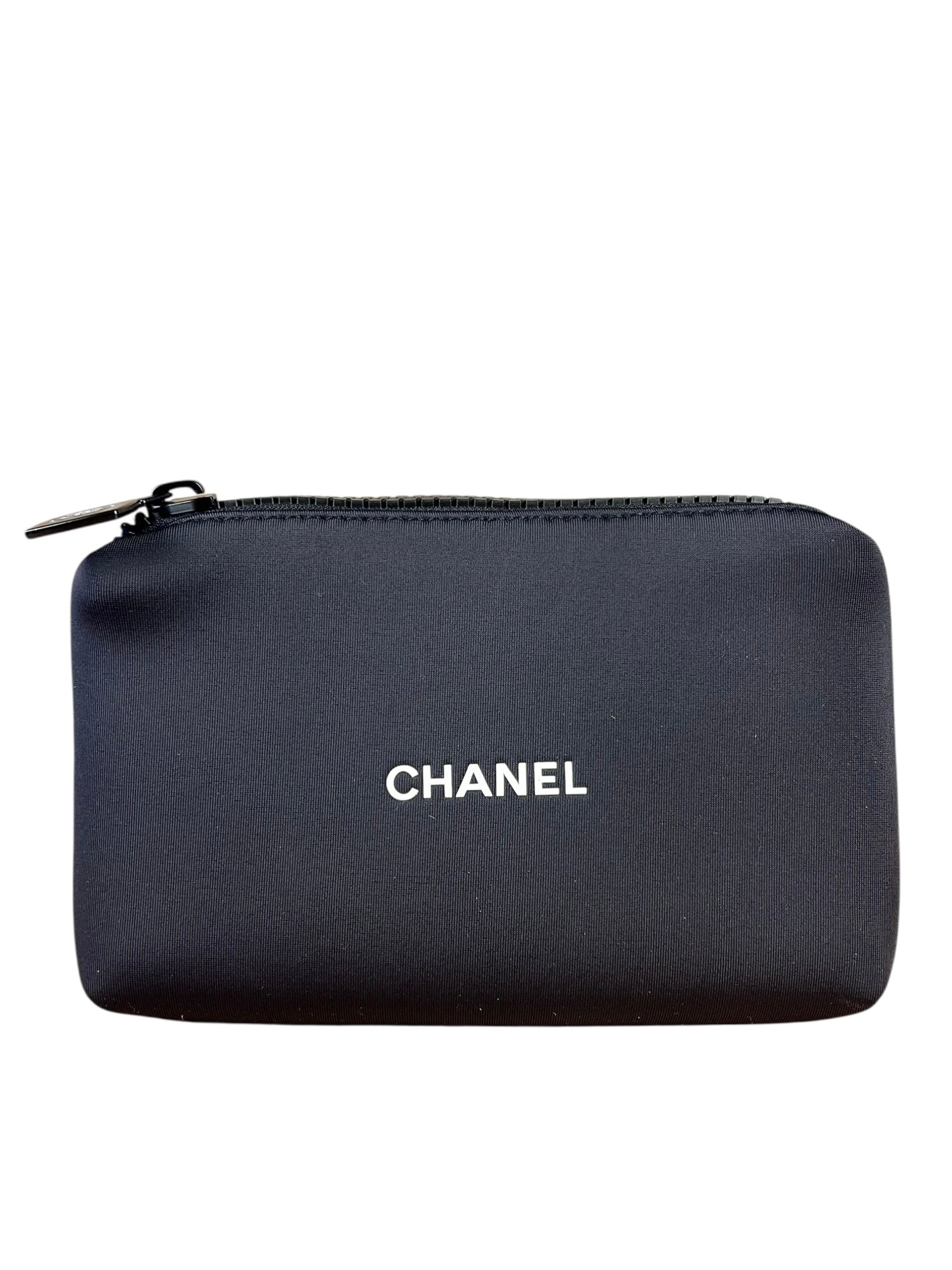 Chanel Beauty Black Mini Zip Cosmetic Pouch