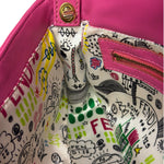 Fendi Pink Leather Logo Embossed Baguette