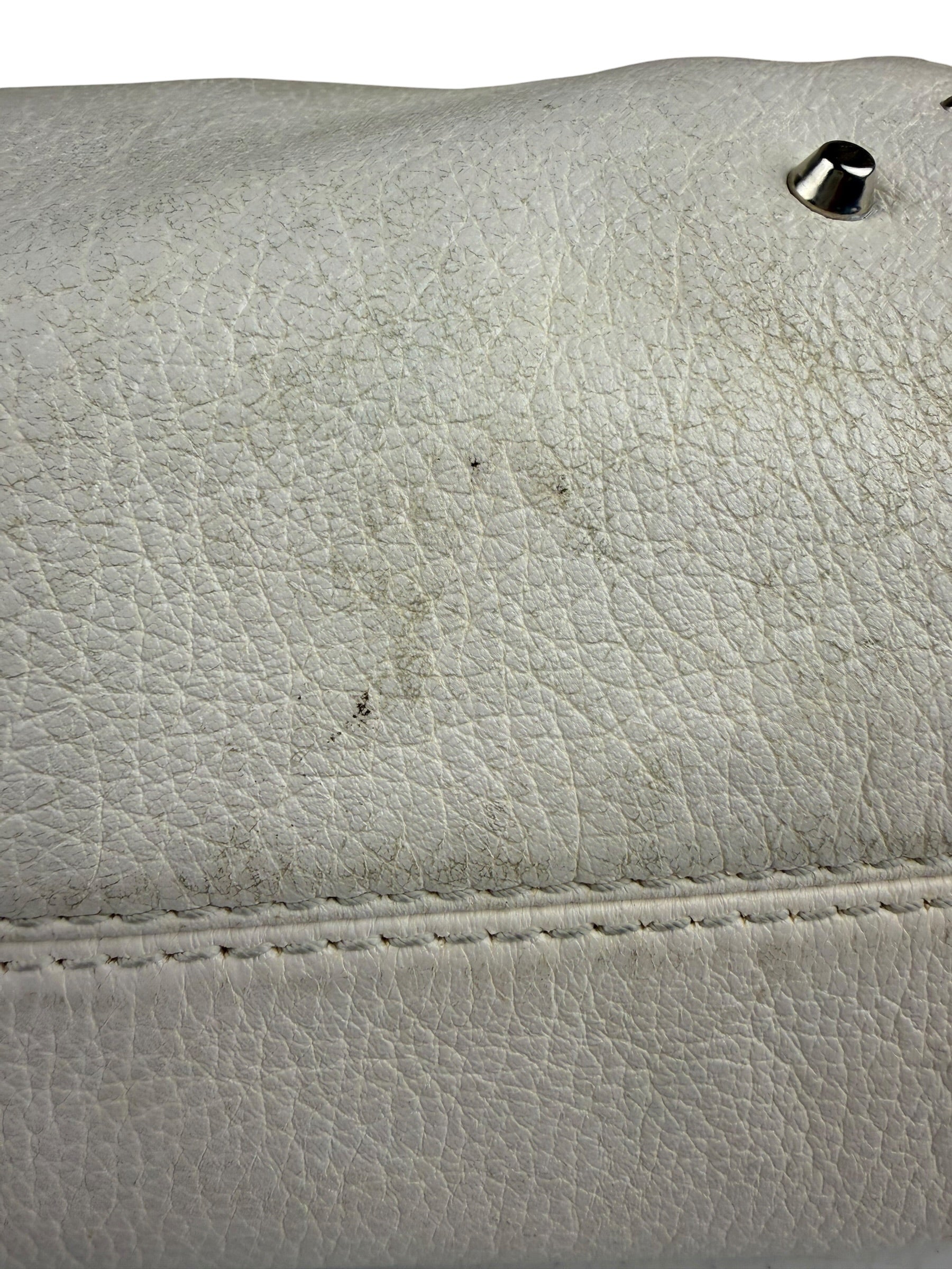 Chloé White Leather Paddington Handbag (Repainted)