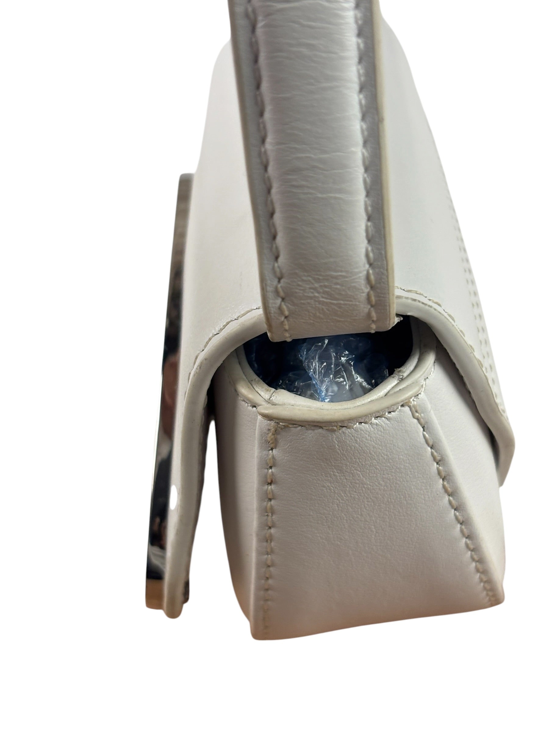 Diesel White Leather 1DR XS Two-Way Mini Bag