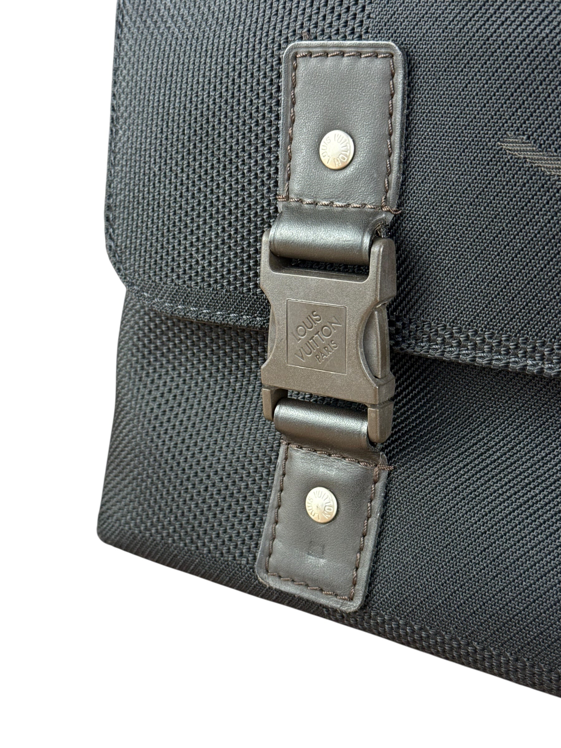 Louis Vuitton Black Damier Geant Flap Messenger