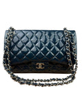 Chanel Dark Turquoise Patent Large Double Flap Bag 2010